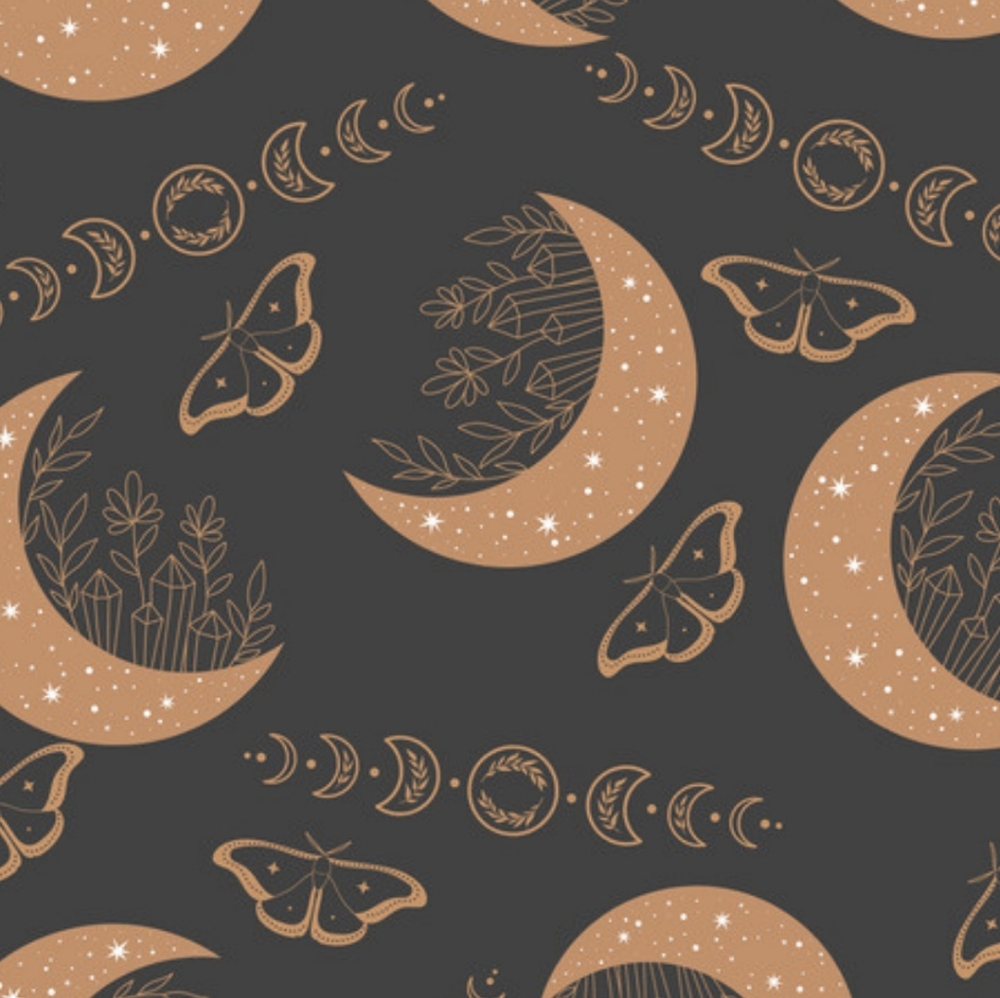 Moon And Moths Celestial Dog Collar- Boho Nights Dog Collar- Nylon Dog Collar - Picture 2 of 9